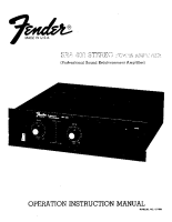 Fender SRA-400-StereoPowerAmplifier - Owners Manual